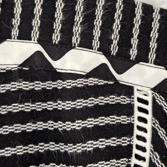 NWOT Rafaella Boho Black & White Jacket w/ Embroidered Trim Size PL Cropped - Picture 8 of 10